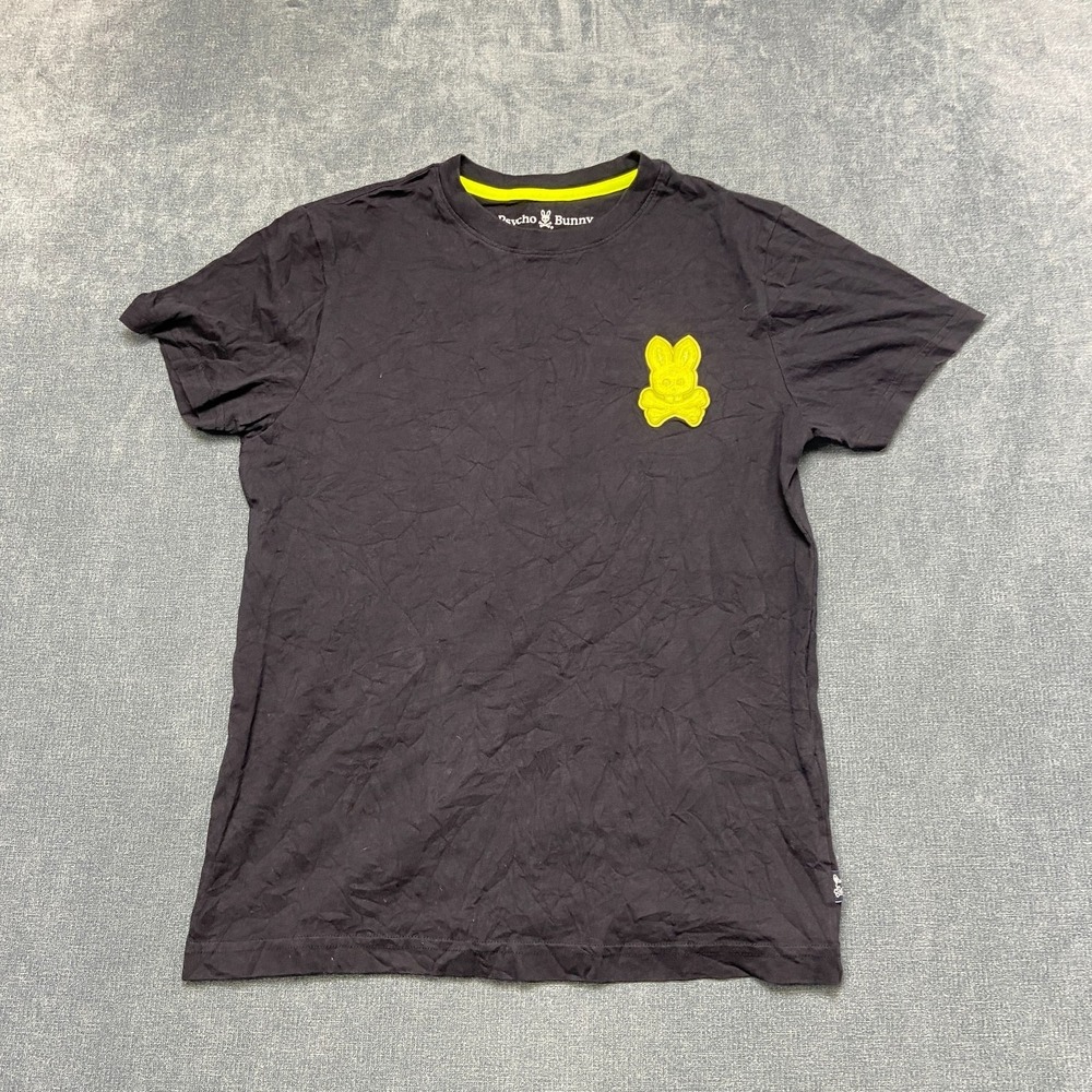 Psycho Bunny T-Shirt Mens 2 Black Bunny Skull Logo Crew Neck Casual Short Sleeve